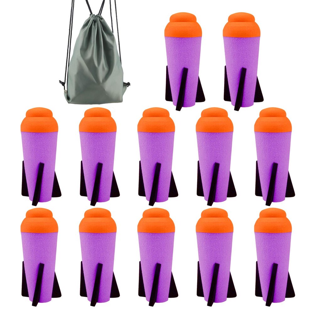 Ruibytree Mega Missile Refill for Nerf N-Strike Elite Series,12 Packs,Compatible Darts Mega Missile Refill Bullets Foam Rockets for Nerf Party (Purple)