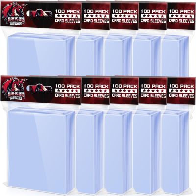 1000 Pcs Card Sleeves Toploaders for Trading Cards, Soft Clear Card Sleeves for Baseball Cards, Sports Cards, Yugioh Cards, MTG Cards (66mm91mm)