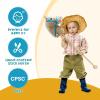 HollyHOME Stick Horse Plush Handcrafted Hobby Horse on a Stick with Wood Wheels Real Pony Neighing and Galloping Sounds for Kids Toddlers Beige 36 Inches(AA Batteries Required) view 3