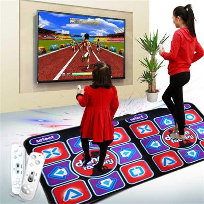 Wakeu Dance Mat for Kids Adults Women,Non-Slip Wireless Dancer Step Pads with 150 Games and AUX Music,Multi-Function Games&Levels,Sense Game for PC TV for 2&1 Person (B)
