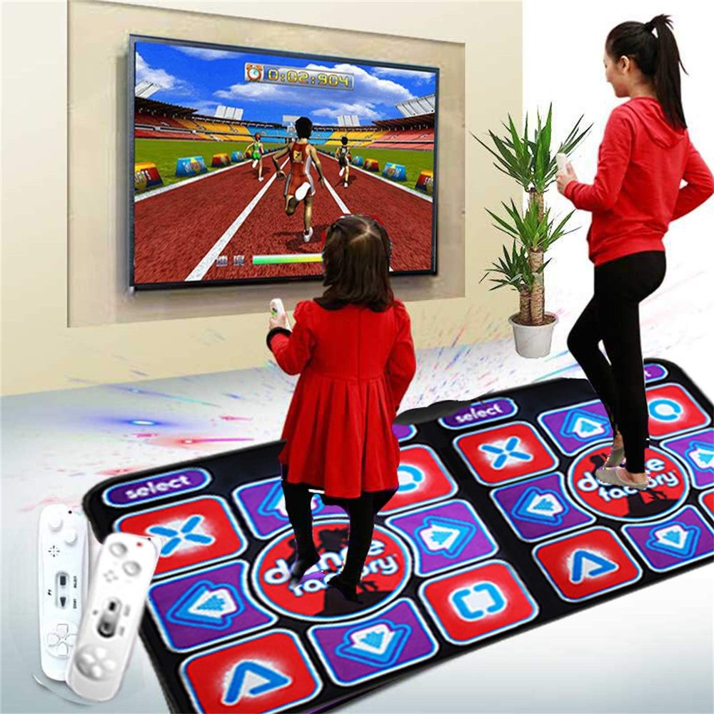 Wakeu Dance Mat for Kids Adults Women,Non-Slip Wireless Dancer Step Pads with 150 Games and AUX Music,Multi-Function Games&Levels,Sense Game for PC TV for 2&1 Person (B)