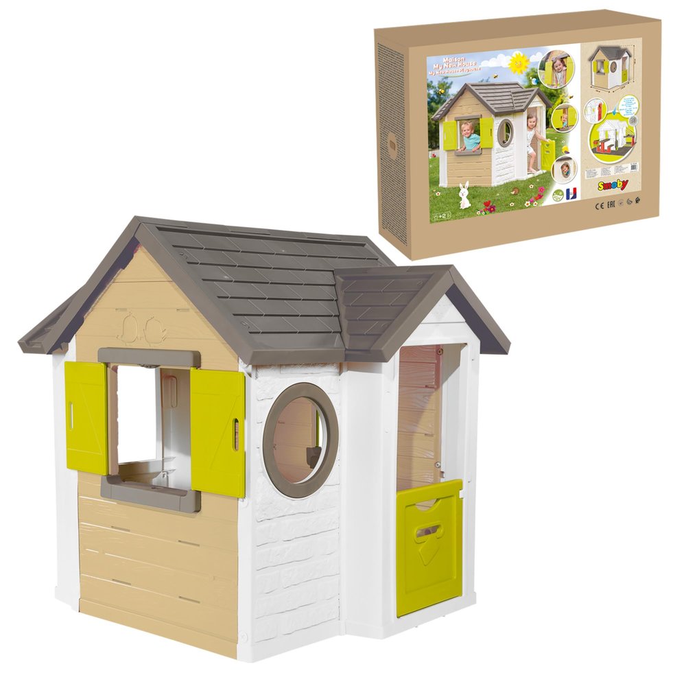 Smoby - Maison My New House 810406 Children's Garden Cabin - Customisable with Accessories Smoby