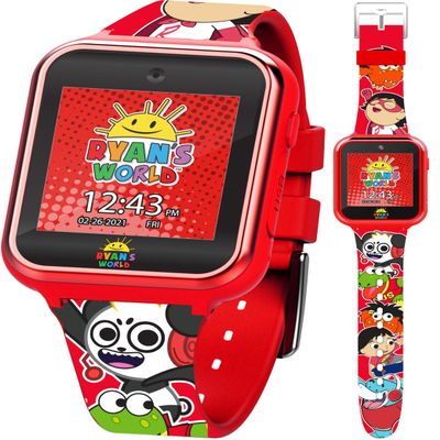 Accutime Kids Ryan's World Red Educational Touchscreen Smart Watch Toy for Boys, Girls, Toddlers - Selfie Cam, Learning Games, Alarm, Calculator, Pedometer and More (Model: RYW4037AZ)