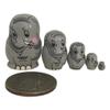 BuyRussianGifts 1.25" Small Gray Elephant Miniature Matryoshka Animal Nesting Dolls 5 Pieces Set/The Smallest Doll in The World view 2