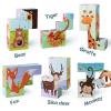 TOKBLOK Magnetic Blocks Set - 9PCS Toddler Learning Toys for Ages 3 4 5 6, Wild Animals Sorting Stacking Puzzles, Perfect Educational Gift for Boys and Girls view 1