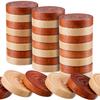 24 Pieces Wooden Checkers 1.06 Inch Wood Checkers Pieces Stackable with Drawstring Storage Bag for Board Game Backgammon, Dark Brown and Natural Wood Color view 1
