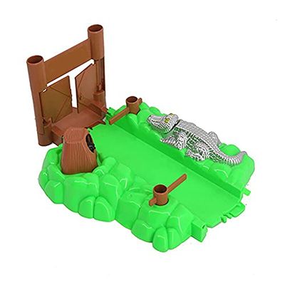 QUOXO Dinosaur World Road Gate Tracks Playset Accessories with Sound and Lights,Alligator Door Fun Addition add on to Kids Tracks Cars Most Type Tracks(Crocodile Gate)