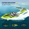 DEERC 14-Inch RC Boat, 20+ MPH High Speed Remote Control Boat for Pool & Lake, Auto Self-Righting, 2 Batteries, 493FT Control Range, LED Lights, 2.4GHz Full Proportional Control, Water Toy Gift view 2