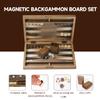 GSE Games & Sports Expert Premium Magnetic Wooden Folding Inlay Backgammon Board Game Set, Portable Travel Board Game (Double Stripe- 11 Inches) view 2