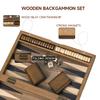GSE Games & Sports Expert Premium Magnetic Wooden Folding Inlay Backgammon Board Game Set, Portable Travel Board Game (Double Stripe- 11 Inches) view 3