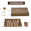 GSE Games & Sports Expert Premium Magnetic Wooden Folding Inlay Backgammon Board Game Set, Portable Travel Board Game (Double Stripe- 11 Inches) view 4