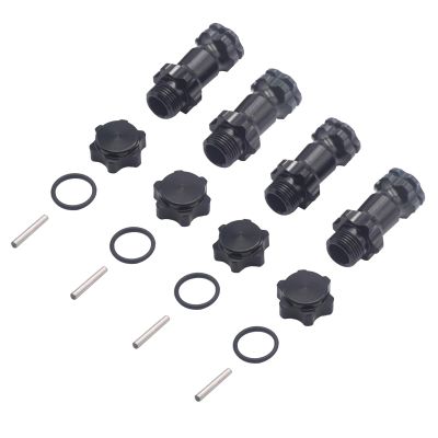 4Pack ShareGoo Aluminum 17mm Wheel Hex Hub 30mm Extension Adapter Drive Hub with 12mm Anti-Dust Cap Compatible with HPI HSP Axial Traxxas Himoto 1/8 RC Car Buggy Monster Truck