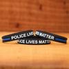 SayitBands 100 Youth Size POLICE Lives Matter Thin Blue Line Silicone Wristband Bracelets view 2