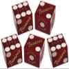 Cyber-Deals Craps Kit Sets with Dice Stick & Acrylic Dice Boat, Featuring Authentic Las Vegas Casino Table-Played Dice (Binion's (Red Frosted)) view 2