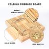 GSE Games & Sports Expert 4-Track Wooden Folding Cribbage Board with Playing Card, Metal Pegs and Storage Area, Portable Continuous Cribbage Board Game Set view 4
