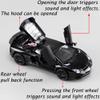 iLooboo Alloy Collectible Black Aventador Toy Car Model Pull Back Die-Cast Vehicle with Lights and Sound view 2