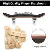 fuwinkr Complete Fingerboard, 5 Layered Maple Wood Professional Mini Fingerboards Toy Wooden Fingerboard with Upgraded Components Reduce Pressure Gifts for Kids 3.78 x 1.1 inch (White) view 2