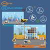 Magnetic Portable Playboard Construction Site Engineering Vehicles (44 Pcs) view 2