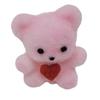 1" Miniature Flocked Teddy Bears, Pack of 12 (Pink with Red Heart) view 1