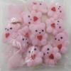 1" Miniature Flocked Teddy Bears, Pack of 12 (Pink with Red Heart) view 2