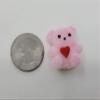 1" Miniature Flocked Teddy Bears, Pack of 12 (Pink with Red Heart) view 3