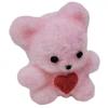 1" Miniature Flocked Teddy Bears, Pack of 12 (Pink with Red Heart) view 4