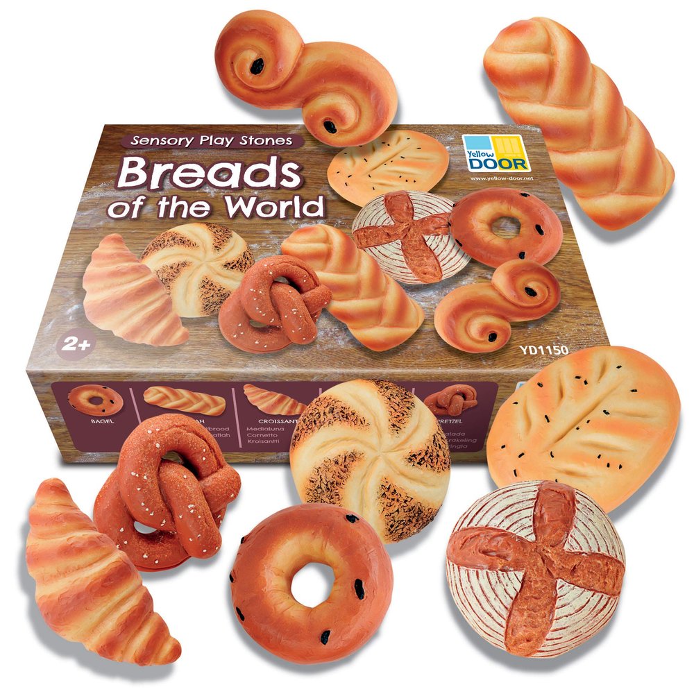 Yellow Door Sensory Play Stones, Breads of The World, Set of 8