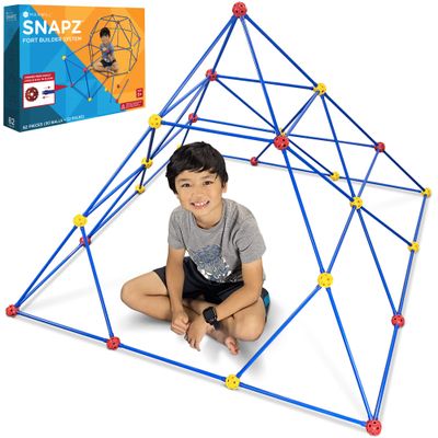 SNAPZ Ultimate Fort Builder Kit for Kids 8-12 - Sturdy Fort Building Kit for Kids 4-8 - Make & Build Ball & Stick Fort Set - Indoor STEM Tent Fort Making Toy