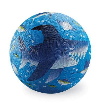 Crocodile Creek Playground Ball - Durable Rubber Ball for Kids Ages 3 and Up - Bouncy Inflatable Ball for Kickball, Indoor Games, and Outdoor Sports - PVC-Free - Shark Reef - 7-inch Diameter