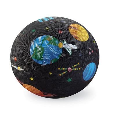Crocodile Creek Playground Ball - Durable Rubber Ball for Kids Ages 3 and Up - Bouncy Inflatable Ball for Kickball, Indoor Games, and Outdoor Sports - PVC-Free - Space Exploration - 7-inch Diameter