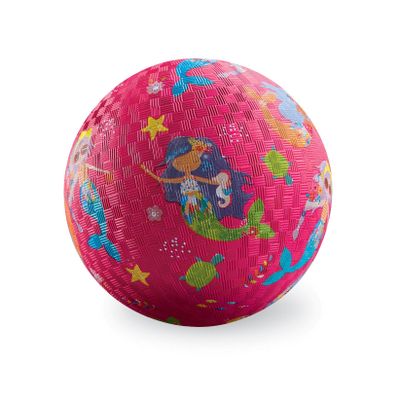 Crocodile Creek Playground Ball - Durable Rubber Ball for Kids Ages 3 and Up - Bouncy Inflatable Ball for Kickball, Indoor Games, and Outdoor Sports - PVC-Free - Mermaids - 7-inch Diameter