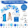 PartyHooman Boy 1st Birthday Decors: Package With Photo Banner, Backdrop, Crown, High Chair Banner & Supplies view 4