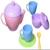 Green Toys Tea Set, Pink CB - 17 Piece Pretend Play, Motor Skills, Language & Communication Kids Role Play Toy. No BPA, phthalates, PVC. Dishwasher Safe, Recycled Plastic, Made in USA. view 2