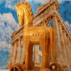Johnny World - Ancient Toys - Wooden Trojan Horse Pull Toy with Hardcover Book! Teach Children About History Through Interactive Play view 3