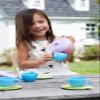 Green Toys Tea Set, Pink 4C - 17 Piece Pretend Play, Motor Skills, Language & Communication Kids Role Play Toy. No BPA, phthalates, PVC. Dishwasher Safe, Recycled Plastic, Made in USA. view 3
