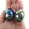 2 BOULDERS 35mm Milky Way Marbles Glass Ball Oil Slick Large Huge Swirl view 3