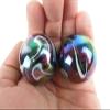 2 BOULDERS 35mm Milky Way Marbles Glass Ball Oil Slick Large Huge Swirl view 4