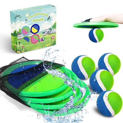 Jalunth Ball Catch Set Game Toss Paddle - Beach Toys Back Yard Outdoor Games Pool Lawn Backyard Throw Catch Sticky Set Age 3 4 5 6 7 8 9 10 11 12 Years Old Boys Girls Kids Adults Family Easter Gifts