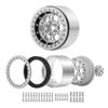 RC-Hub 4Pcs 2.2'' Beadlock Aluminum Wheel Rims for AX90018 1/10 RC Axial Wraith Series 35MM (Silver+Black) view 3