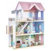 Giant bean Large Pink Wooden Dollhouse with Furniture for Girls with Doorbell, Light,Elevator, 6 Rooms 2.6ft High,15 Pcs Furniture & 3 Dolls, Kids Playhouse Toy for Girls 3-7+, 31.5" x 25" x 12.2" view 4