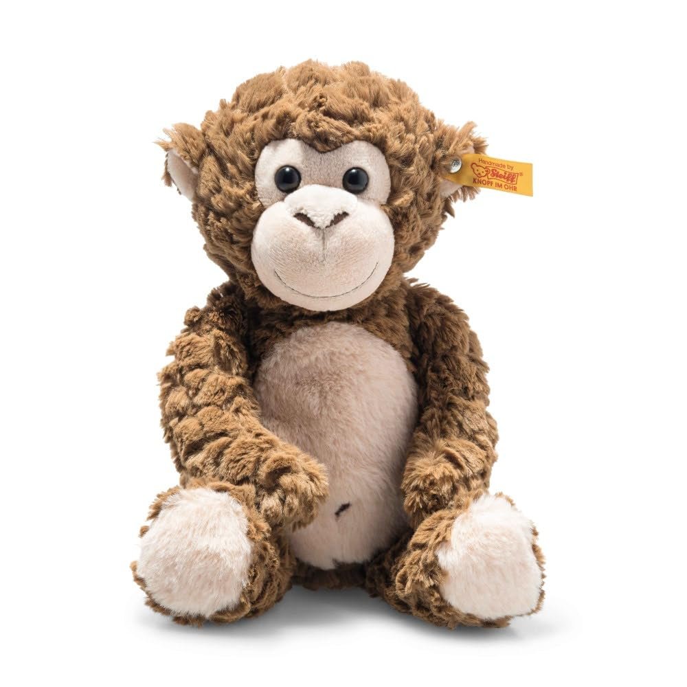 Steiff Bodo Monkey, Premium Stuffed Animal, Jungle Animal Plush Toy for Kids (Brown, 12")