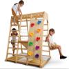 Avenlur Indoor Playground Jungle Gym  Magnolia 6-in-1 Montessori Wooden Indoor Playground for Kids & Toddlers Ages 2-6  Waldorf Toys, Rope Ladder, Indoor Swing, Baby Slide, Rock Climbing Wall, More view 1