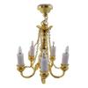 Dollhouse Gold 5 Arm Candle Chandelier Brass 12V Electric Ceiling Light 1:12 view 1