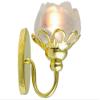 Melody Jane Dollhouse Gold Wall Light Frosted Flower Shade Miniature Electric Lighting 12V view 1