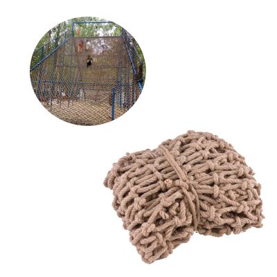 Hynet Rope Net for Kids, Playground Climbing Net Garden Decor Net Hemp Cargo Net Indoor Ceiling Stairs Anti-Fall Net Pets Toys Swingset Birds Net (Size : 4 * 4m(13 * 13ft))