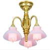 Melody Jane Dollhouse 3 Arm Gold Chandelier Modern White Shade 12V Electric Lighting view 1