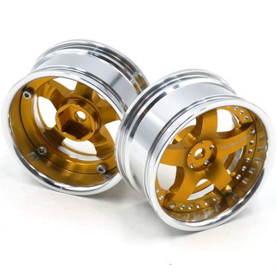 2pcs RC 1/10 Aluminum On Road Wheel Rims Hex 12mm Adjustable Offset Silver/Gold Color Fit for 1:10 RC On Road Drift Touring Street Car Tire Tyre