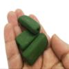 3 Matte Green Beads, Large Rectangular Ceramic Handmade Supplies for Crafting view 2
