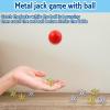 ZeeDix 90 Pcs Pick Up Sticks with 3 Sets Retro Metal Jacks Kit- Include 3 Pcs Red Rubber Balls and 30 Pcs Gold and Silver Metal Jacks, Classic Fun Game Gift of Jacks for Family view 4
