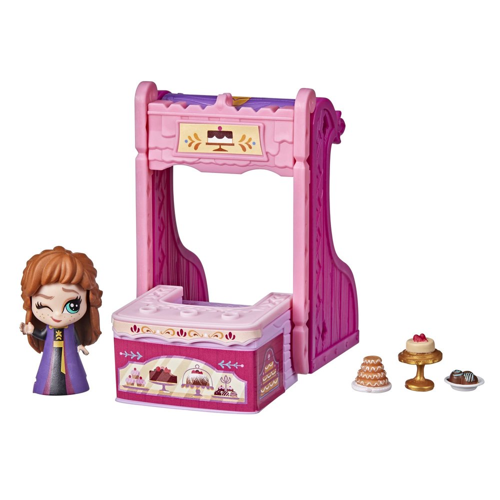Disney Frozen 2 Twirlabouts Series 1 Anna Sled to Shop Playset, Includes Anna Doll and Accessories, Toy for Kids 3 and Up